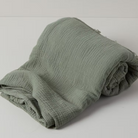 כיסוי מיטה רך טטרה רב עונתית העשוי 100% כותנה אורגנית בצבע ירוק זית