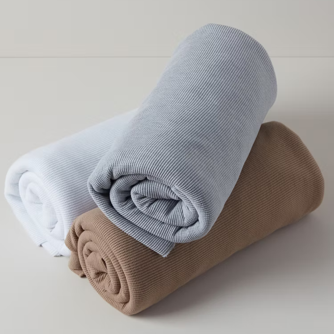 שמיכת וופל איכותית עשויה 100% כותנה אורגנית, משמשת גם ככיסוי מיטה